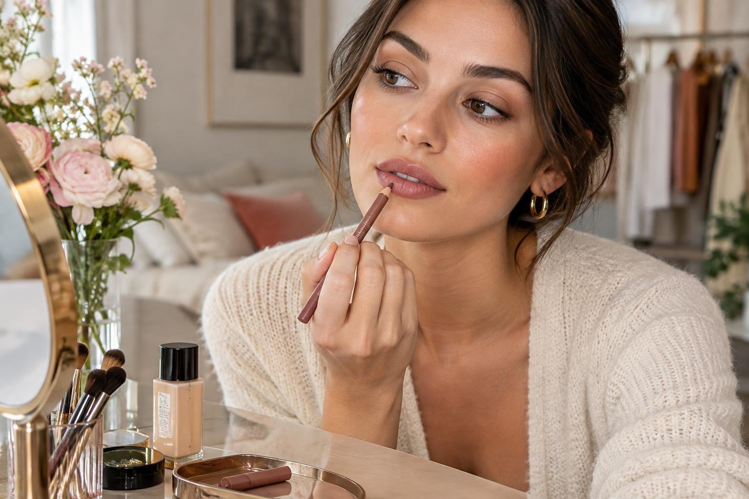 AI image: Why a Rosy Brown Lip Pencil Can Feel Like a Beauty Shortcut