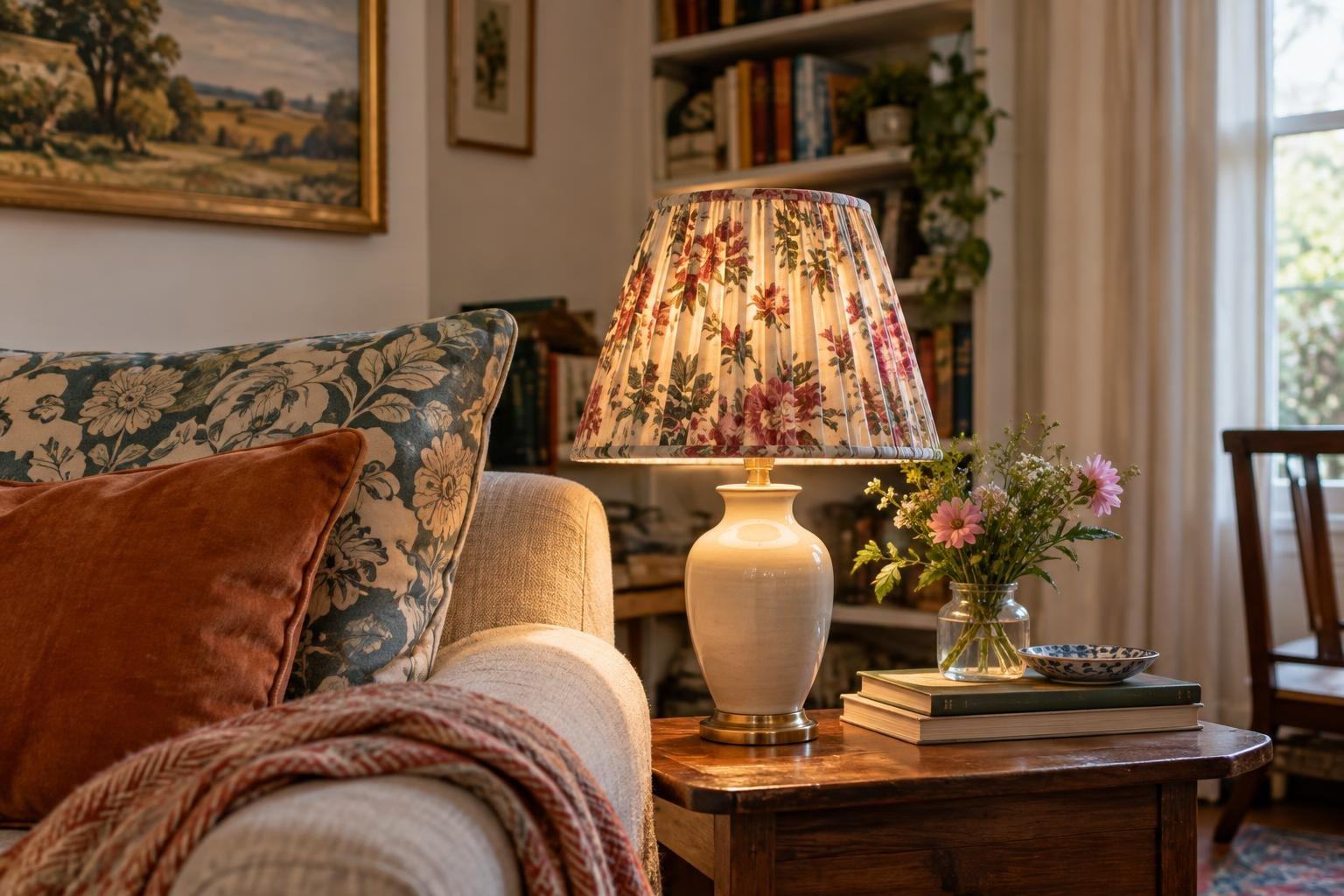 AI image: The Floral Lampshade Is Back—and It Makes a Room Feel Lived In